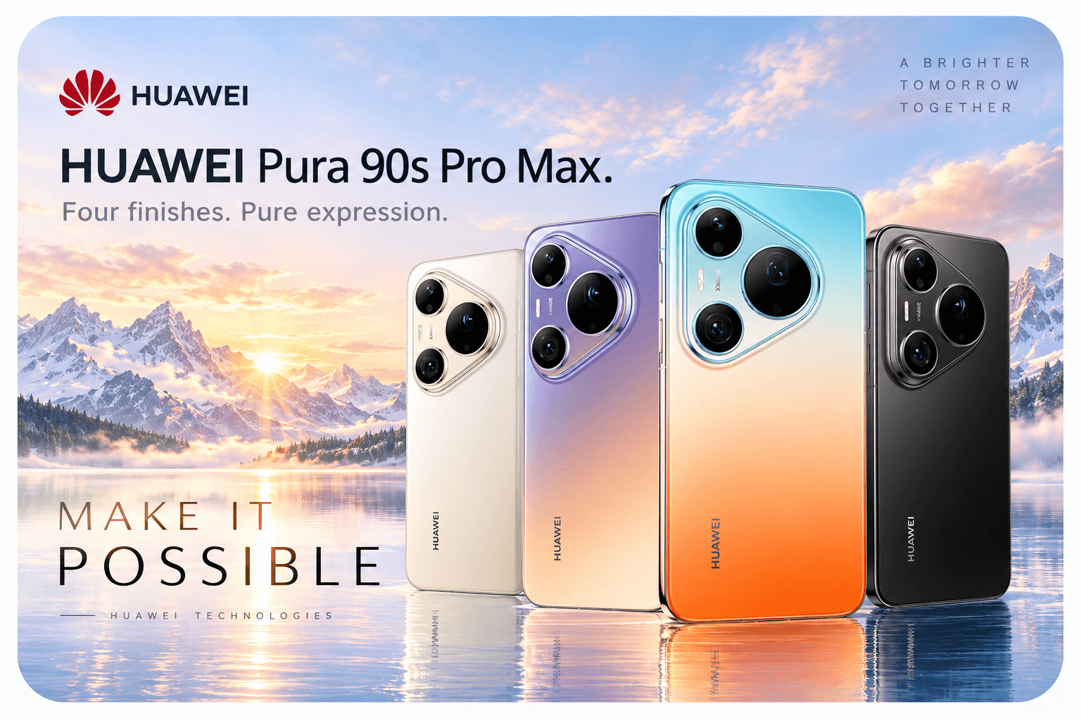 HUAWEI Pura 90s Pro Max colour lineup